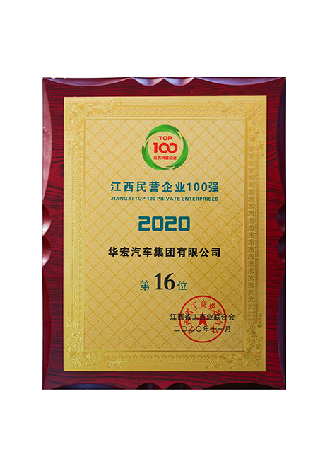 2020年江西民營企業(yè)100強 第16位